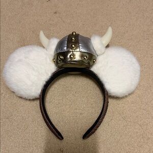 Mickey Ears - Norway Pavilion Viking Horned Ear Headband with White Furry Ears